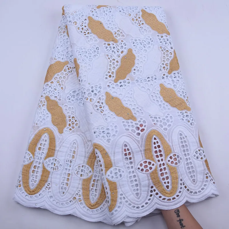 

African Dry Cotton Lace fabric High Quality Swiss guipure Milk Silk Lace fabric Swiss Voile Lace fabric In Switzerland for Dress