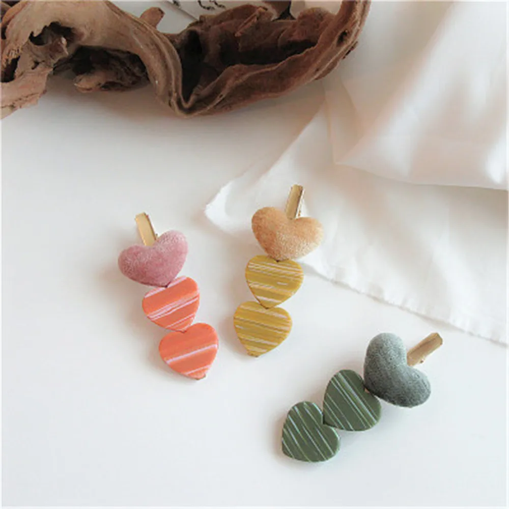 Винтажный Ретро бархатный милый набор заколок для волос в Корейском стиле форме