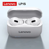 lenovo lp1s tws earphone wireless bluetooth headphones stereo earbuds hifi music with mic noise reduction for android ios