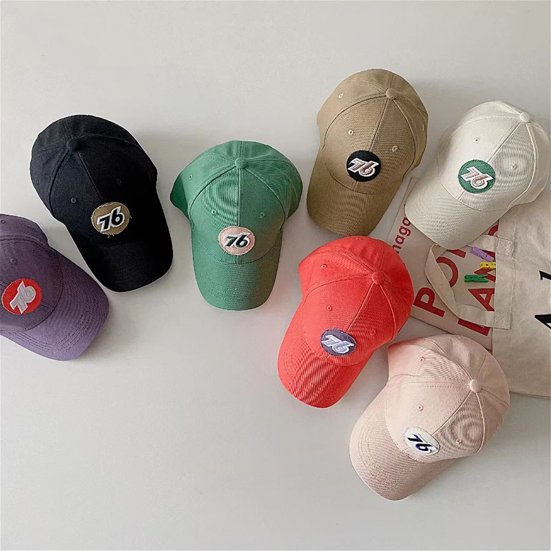 

Autumn Kids Boys Girls Baseball Hats Fashion Number Embroidery Baby Sun Hats Spring Summer Children Caps