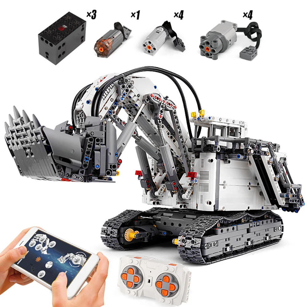 

Mould King Technical APP Remote Control Truck Liebherrs Excavator R9800 Motor Power Car Model Building Blocks Bricks Toys Gifts