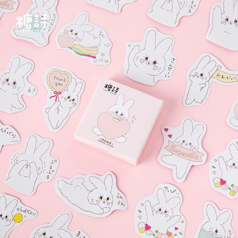 45 шт./кор. Kawaii канцелярские наклейки кремовый кролик наклейки для скрапбукинга сделай сам для украшения дневника Escolar школьные принадлежности