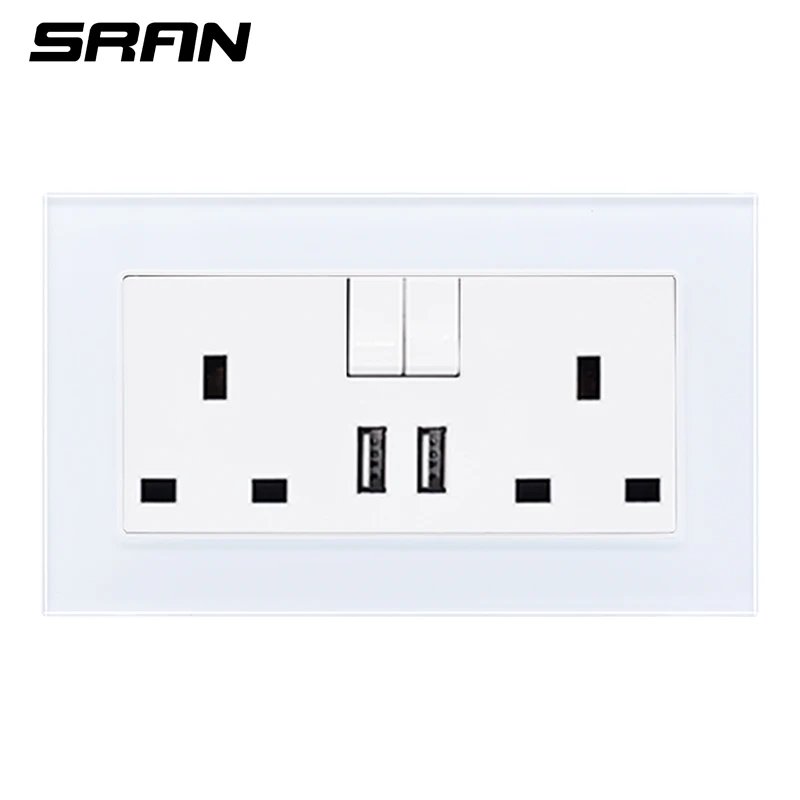 SRAN материал панели из закаленного стекла 146*86 мм с выключателем питания настенная