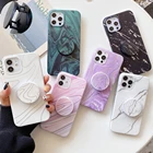 Гальванизированный мраморный чехол с держателем для iPhone 12 Pro Max 11 Pro Max Mini XS Max XR X 8 7 Plus, мягкий чехол IMD на весь корпус, чехлы