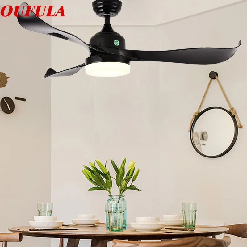 

Современный потолочный вентилятор OUTELA с дистанционным управлением, декоративное освещение для дома, гостиной, спальни, ресторана