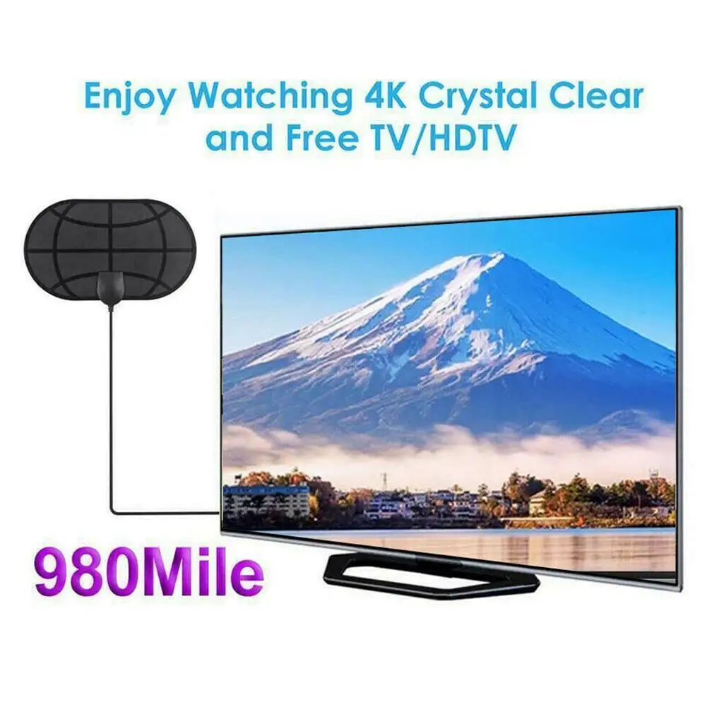 

European And American Digital Tv Antenna Indoor Receiver Wave Dvb-t2 Antenna Pasted Ground Hdtv Antenna Mini Be Can V7v6