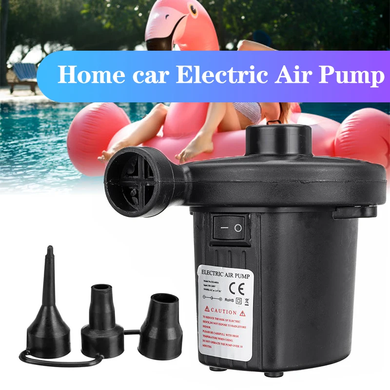 

3 Nozzles Inflatable Pump Electric Air Mattress Camping Pump Portable Quick Filling For Car Home Use With Inflator Pumps