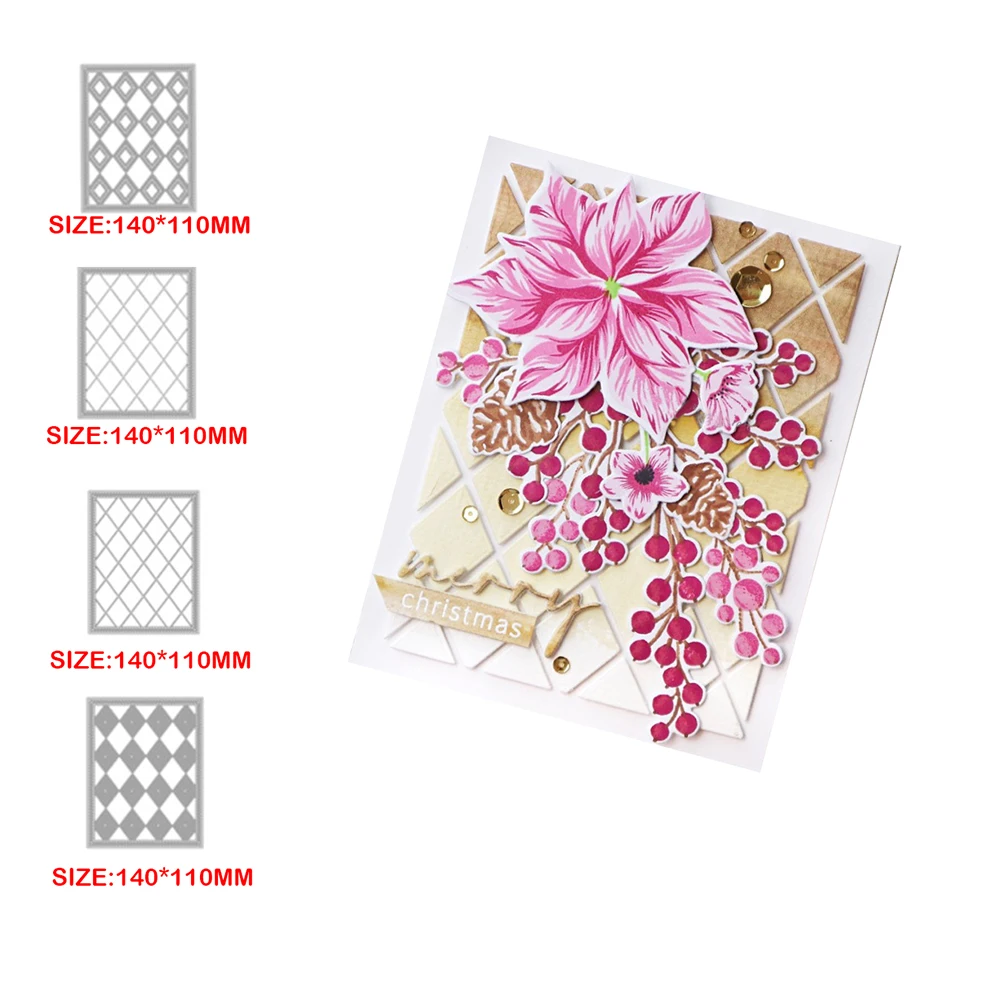

2021 New Square Frame Background Metal Cutting Dies For Scropbooking Card Making Stencils Decor Model DIY Paper Crafts