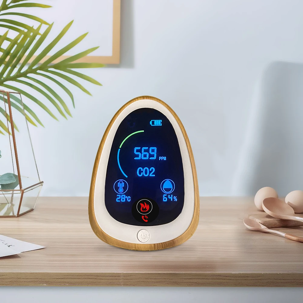 

4 в 1 Многофункциональный детектор углекислого газа, датчик температуры и влажности, тестер, монитор качества воздуха, анализатор с дымовой ...