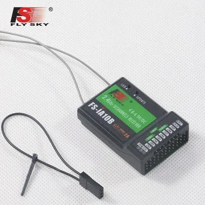 Flysky-receptor de 10 canales FS IA10B para transmisor, FS-iA10B, FS-I10, FPV, helic&oacute;ptero de control remoto, 2,4G, 10CH FS-I6S IA10-0