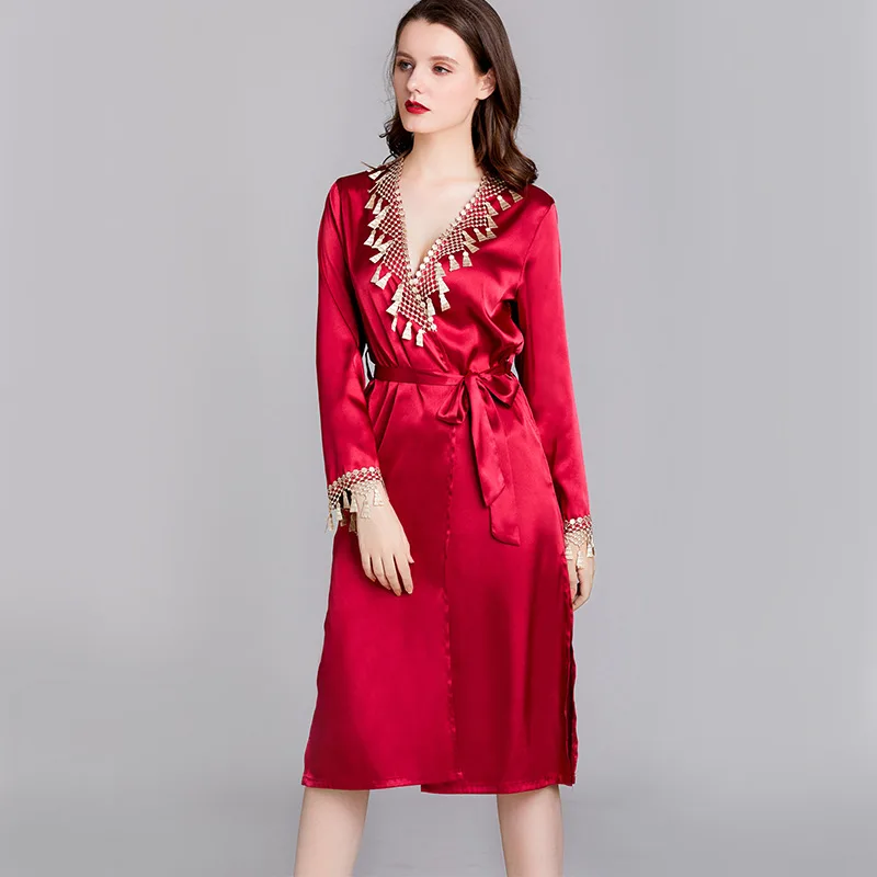 

Women Nightdress Lace Lingerie Sleepwear Dress Robe Nightie Gown bathrobe kimono satin robes
