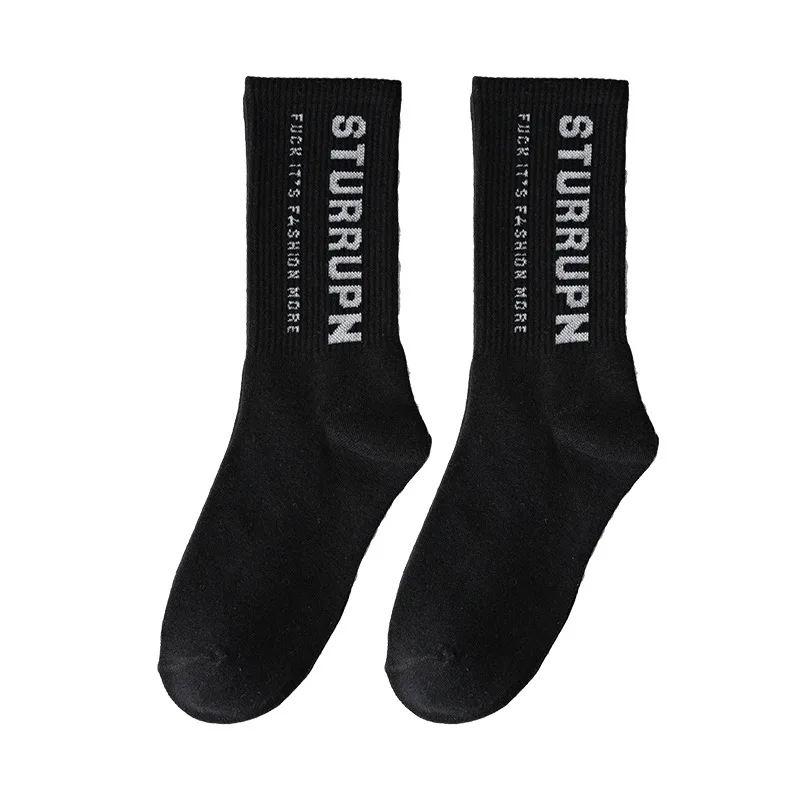 

Summer Couples Women Korean-Style Cotton Sports Style with Letters College-Style Neutral Individualized Street Popular Men Socks
