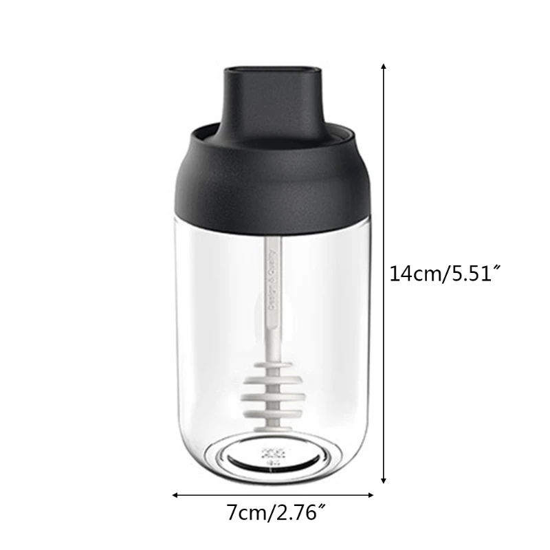 

250ml 1Pc Spice Containers Seasoning Pots Condiment Jars with Lids Spoon Brush L5YE