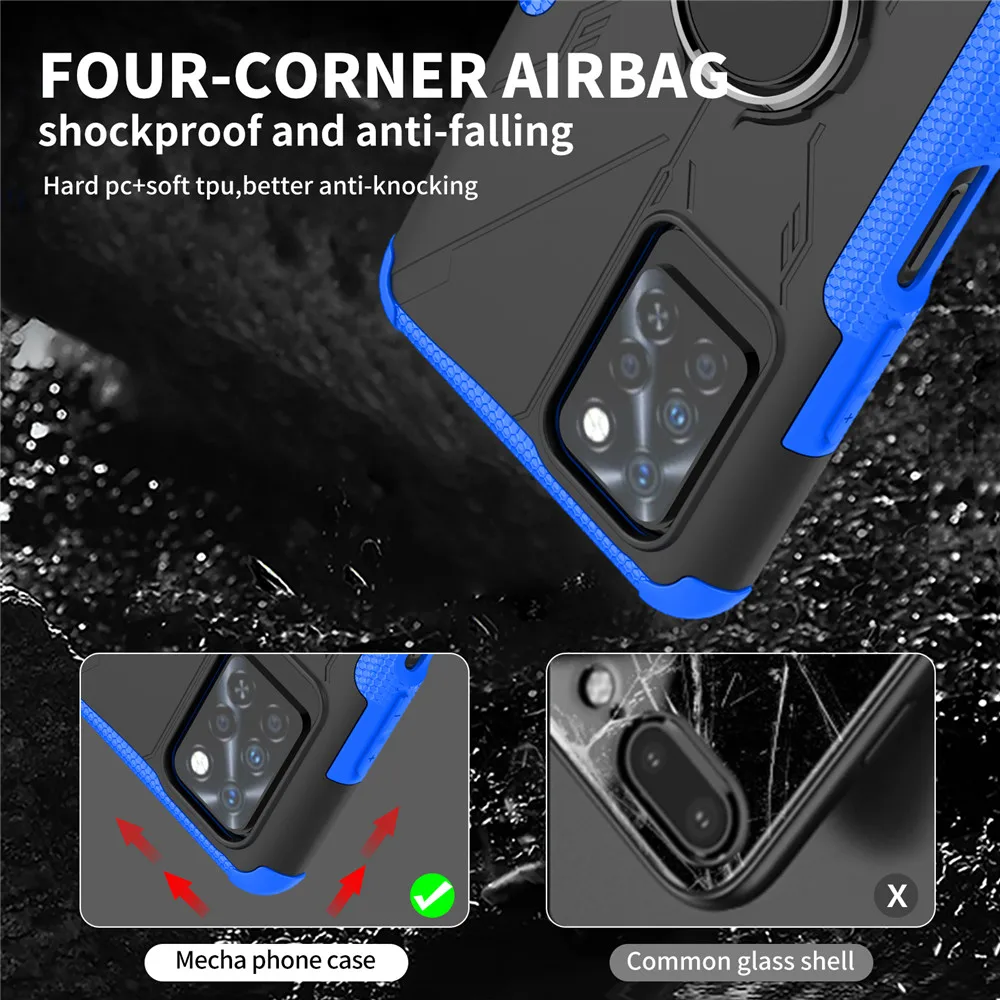 for infinix note 10 case luxury ring back cover stand armor shockproof case for infinix note 10 pro nfc note10 phone case free global shipping