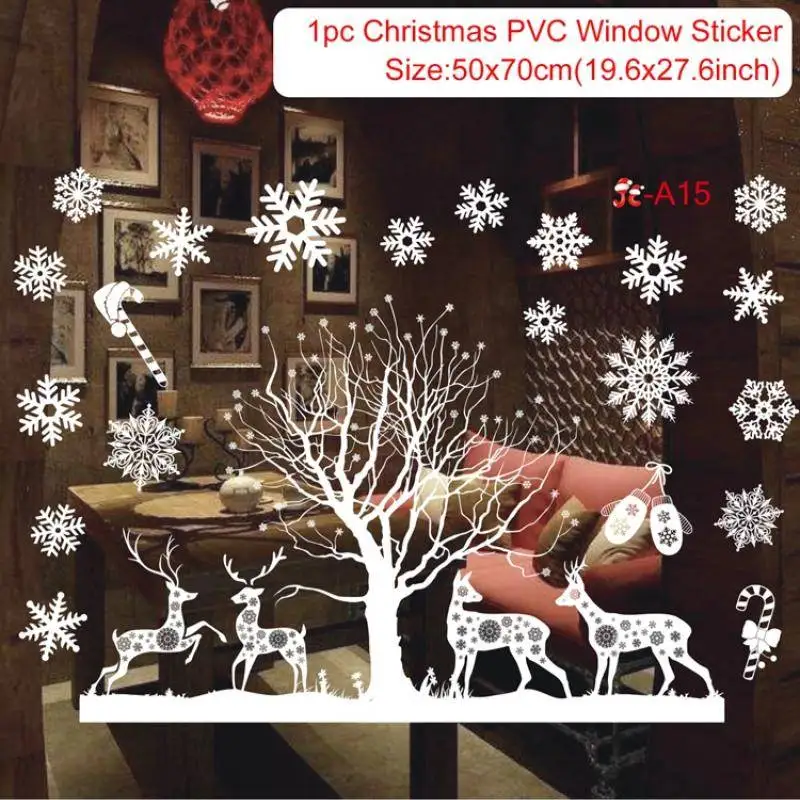 

Merry Christmas Wall Stickers Window Glass Stickers 2020 Home Christmas Decorations Christmas Ornaments Xmas New Year Home Decor