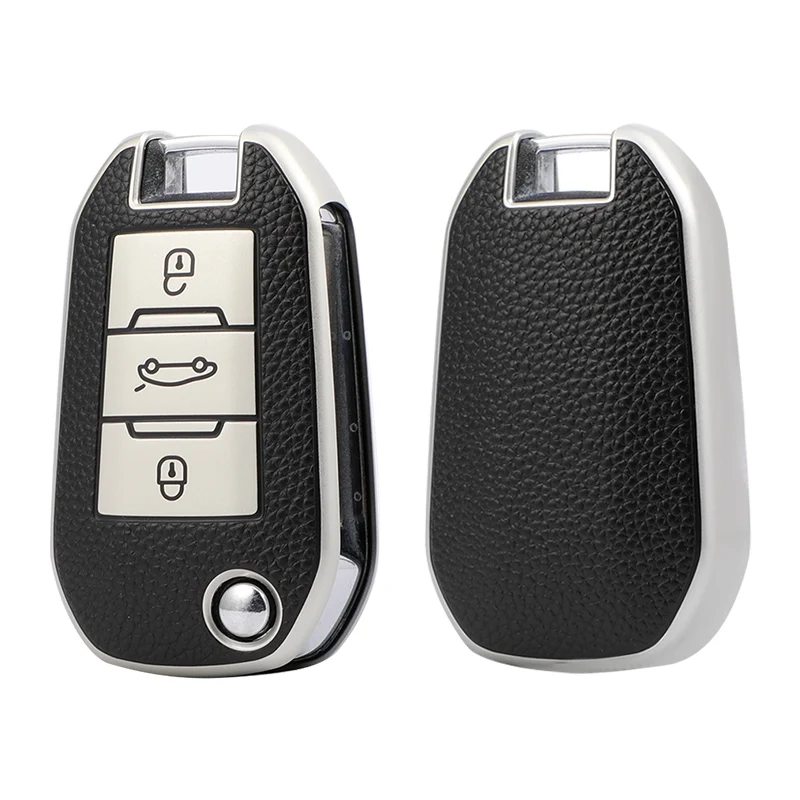 

Car Remote Key Case Cover For Peugeot 208 308 408 508 307 2008 3008 4008 Citroen 3 Button Protect Shell Holder Accessories
