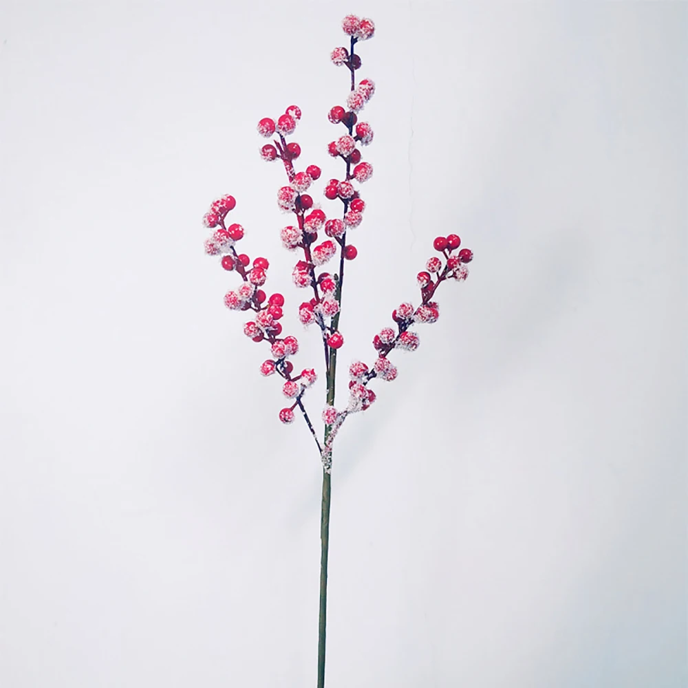 Искусственные бобы акации и богатые красные ягоды длина ветки 55 см