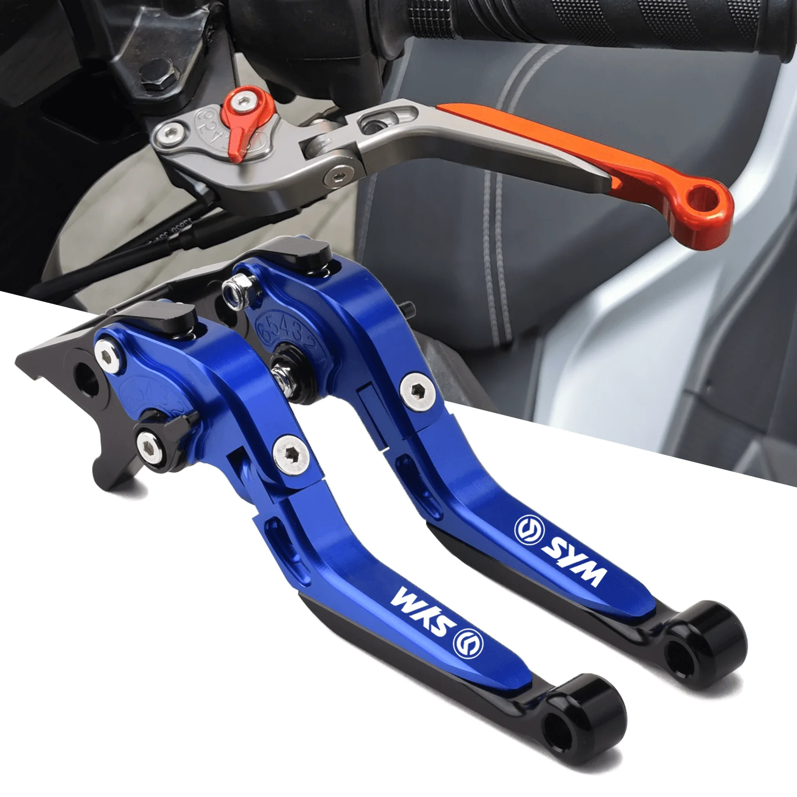 

For SYM DRGBT 160 2020-Present Brake Lever Set, Adjustable Handle Levers Motor Bike Parts Accessories