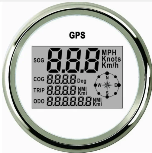 

Top Quality!!! 85mm White Digital GPS speedometer speed indicator Speedo Instrument Meter PLG3-WS-GPS (910-00031)