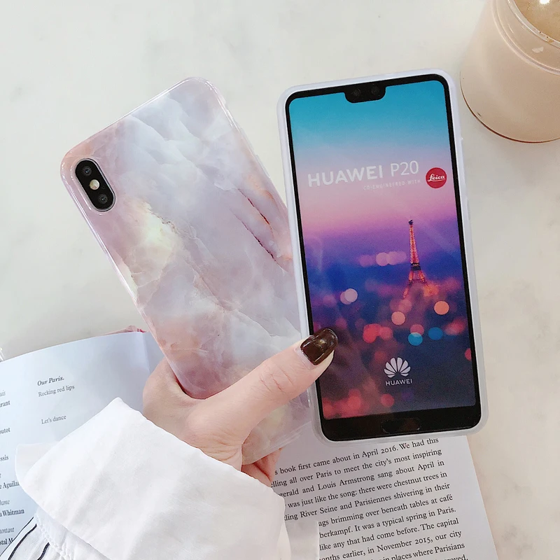 Чехлы с мраморным узором для huawei P20 P30 Mate20 Pro, матовый мягкий чехол из ТПУ с текстурой для Honor 9 10 Nova 3 3i 3e 4, задние чехлы