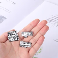 3 styles quote letter unisex doctor lapel pins medical nurse healthcare badges school students graduation gifts