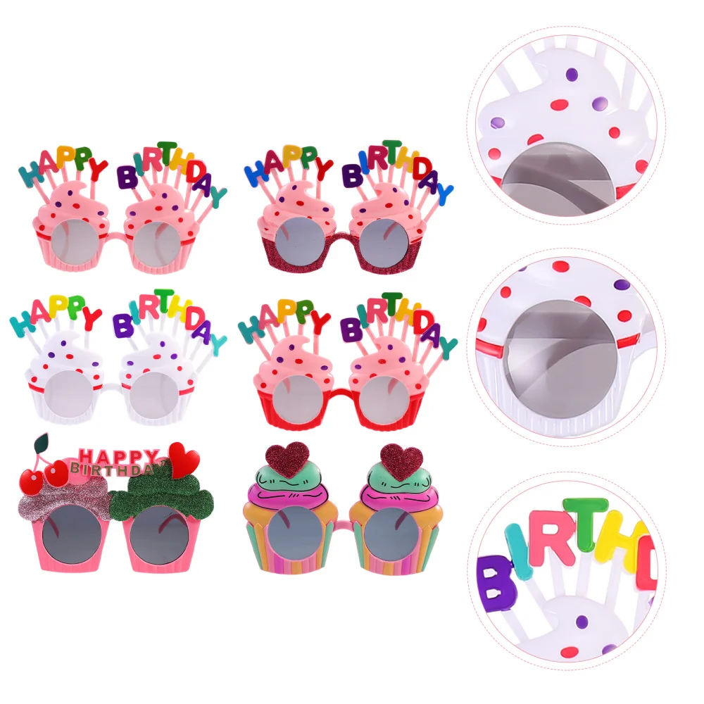 

6pcs Novelty Birthday Party Glasses Birthday Party Photo Props Funny Glasses