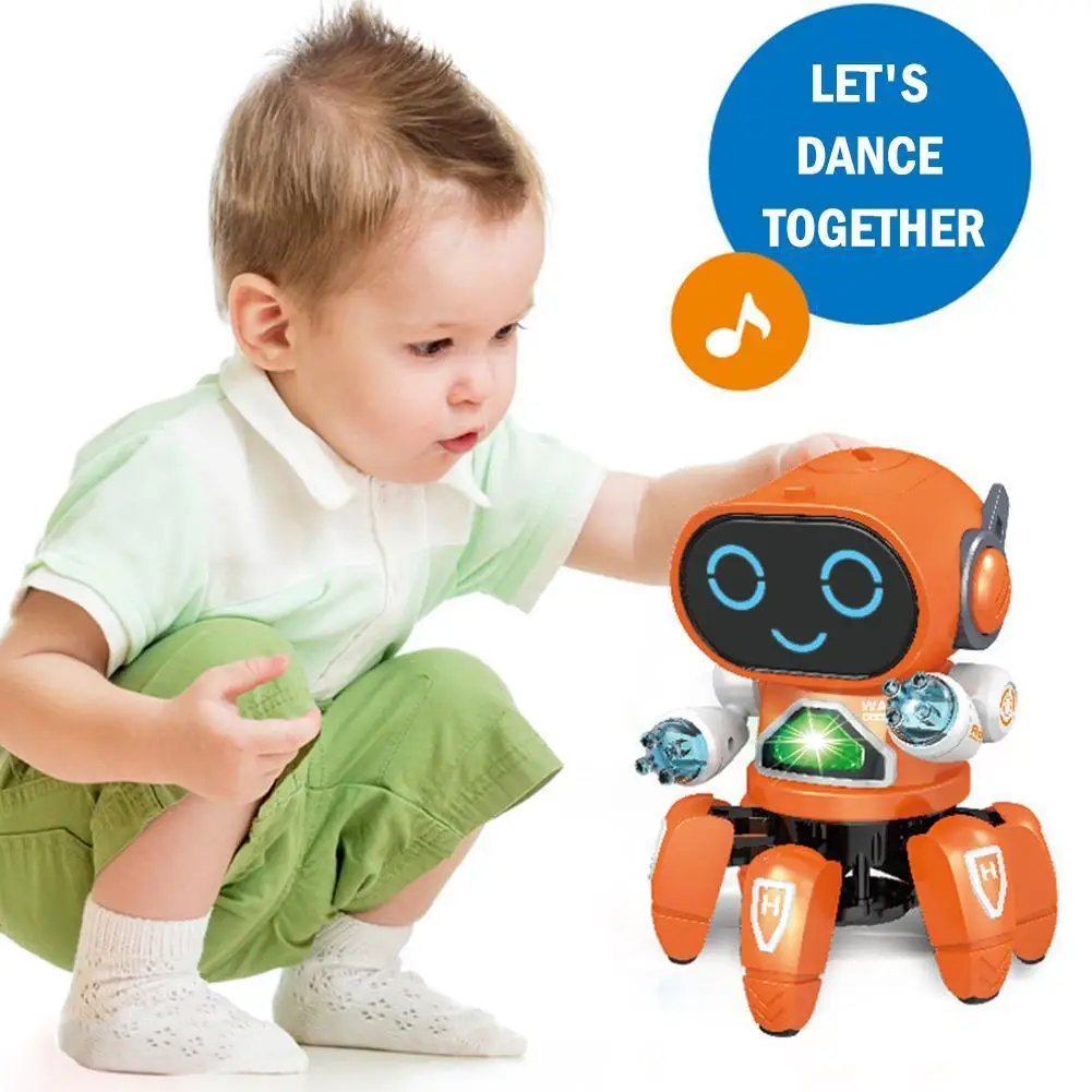 

Электронный умный танцующий робот с шестью крапанами RC робот со светодиодной подсветкой Детская музыка обучающие игрушки для мальчиков ро...