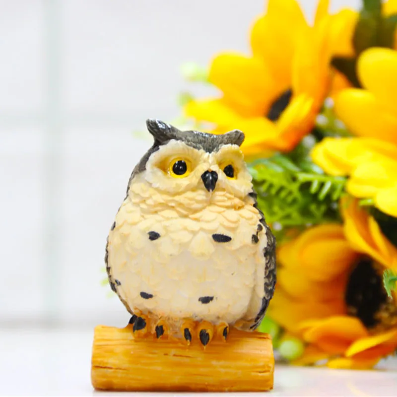 

4Pcs Colorful Owl Miniature Artificial Garden Ornament Resin Figurine Home Office Desktop Decoration Animal Art Crafts Gift