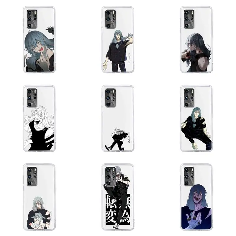

Jujutsu Kaisen Mahito Phone Case For Huawei P40 P30 P20 Mate Honor 10i 30 20 i 10 40 8x 9x Pro Lite Transparent Cover