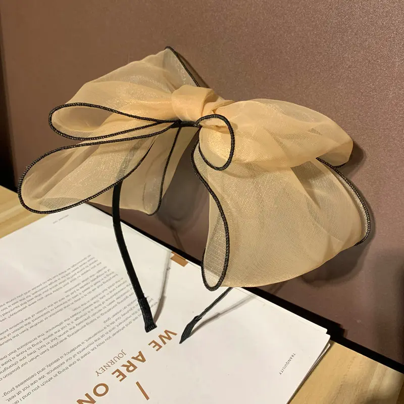 Лента для волос из органзы с большим бантом 1 шт. |