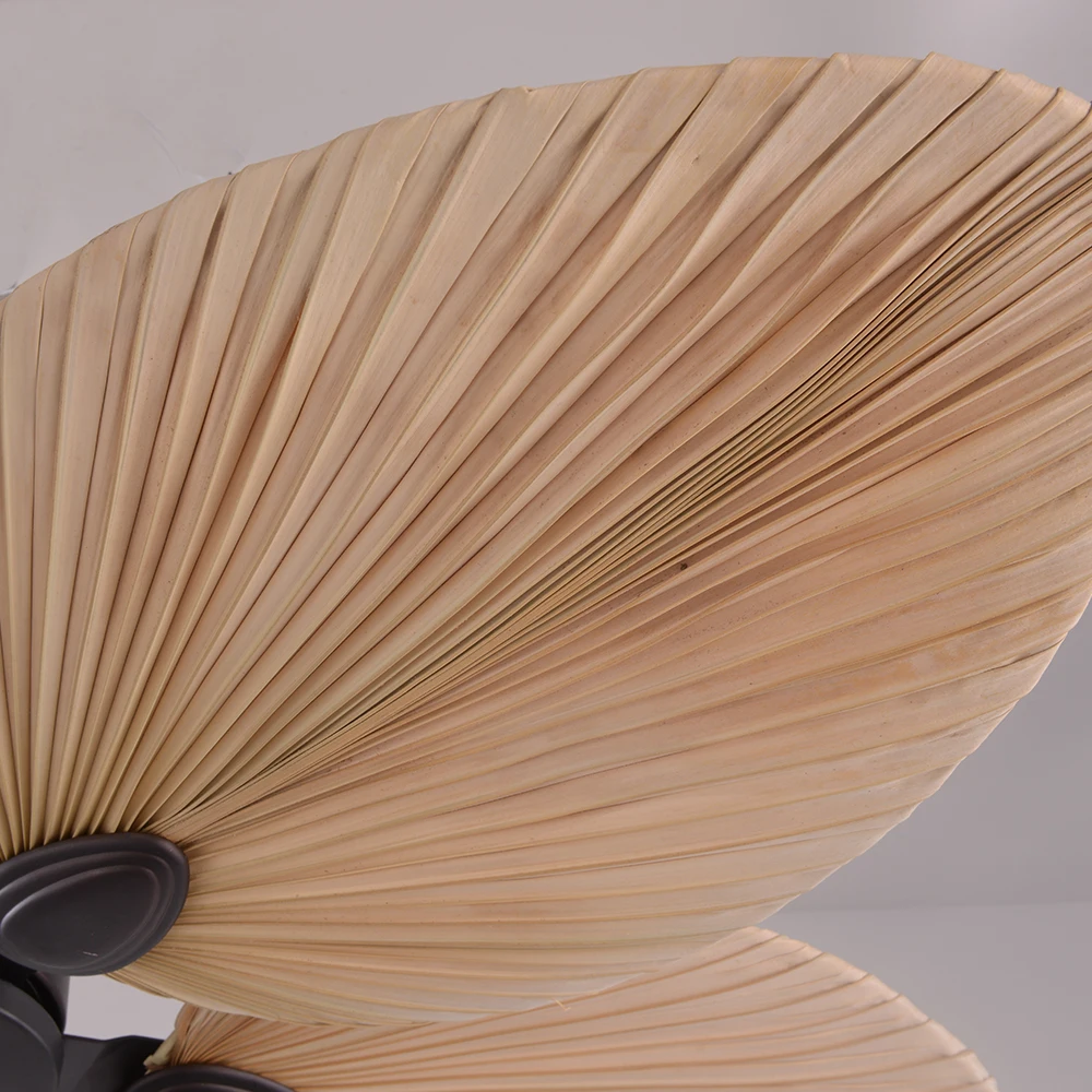 

Ceiling Fan for Bedroom 52 Inch Fancy Decorative Palm Leaf Blade Fashion Design Decoration No Lamp