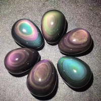 70 80g 4 5cm high quality natural rainbow hand carved obsidian yoni egg mineral reiki healing gemstone