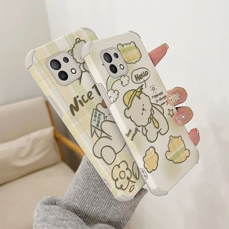 

Ins Shockproof Phone Case For Xiaomi Mi 11 11i 10T Pro 10 10S lite Pro Poco F2 X2 F3 Pro Soft PU Leather Silicone Back Cover