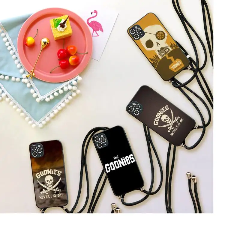 

The Goonies Phone Case For iPhone 7 8 11 12 X XS XR MINI Pro Max Plus Strap Cord Chain Lanyard soft