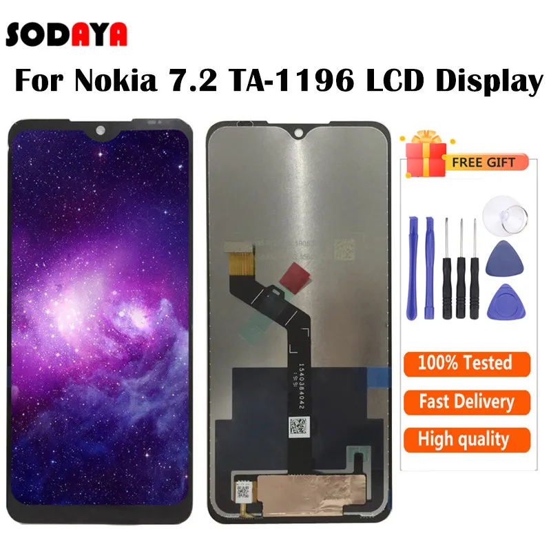 ЖК дисплей для Nokia 7 2 TA 1196 сенсорный экран дигитайзер в сборе запасные части