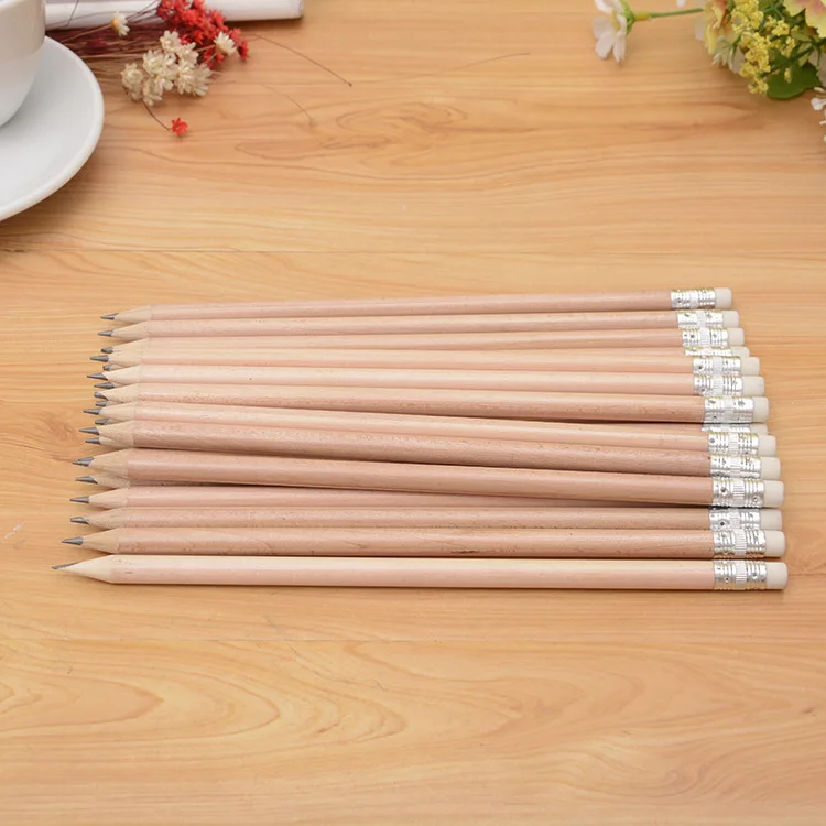 

10PS/Lot Wooden HB Pencil With Eraser Drawing Painting Writng Standard Pencil Pencil 19cm For Student Stationery