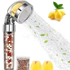 Водосберегающая насадка для душа высокого давления с ароматом лимона, насадка для душа с ионными минеральными бусинами и фильтром для ванной комнаты