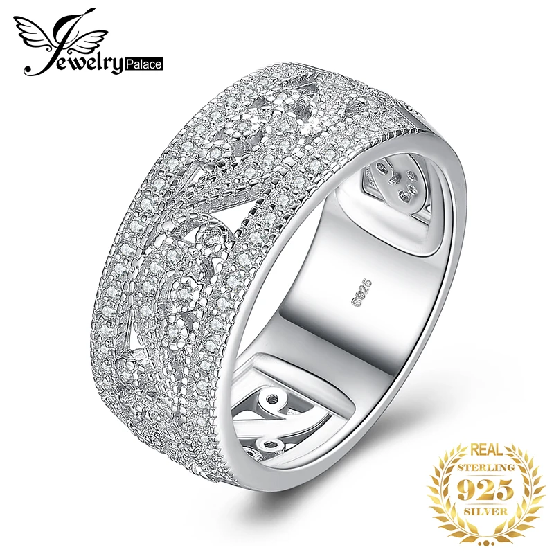 Женское кольцо из стерлингового серебра 925 пробы JewelryPalace CZ обручальное на