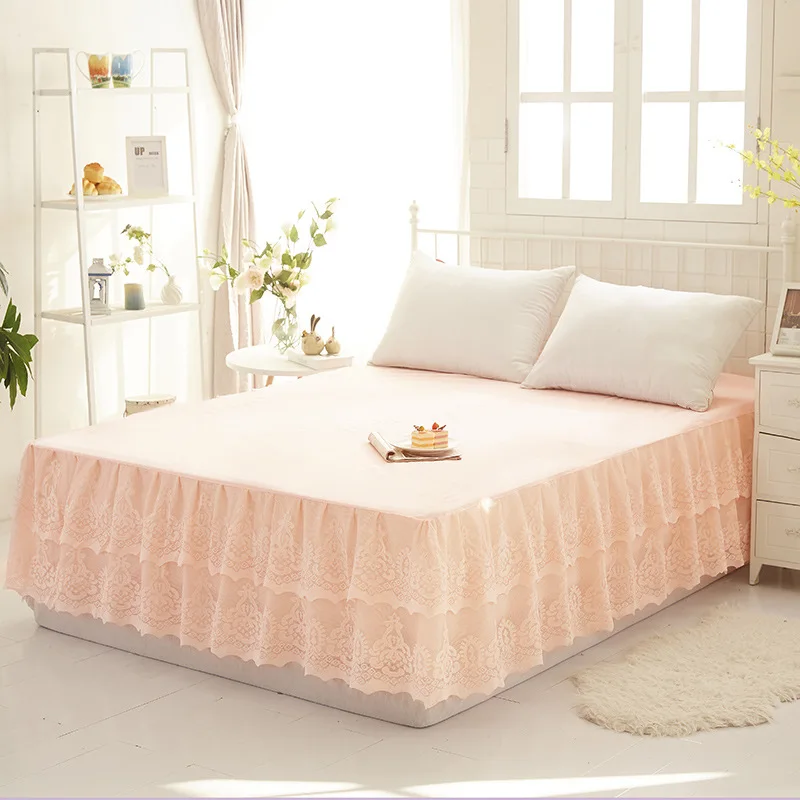 colour 1 Dreampatar нежное кружево с удобным розовым/фиолетовым/зеленым мягким моющимся слоем сплошной цвет фиксированная кровать крышка BY158A - Цвет: colour 1