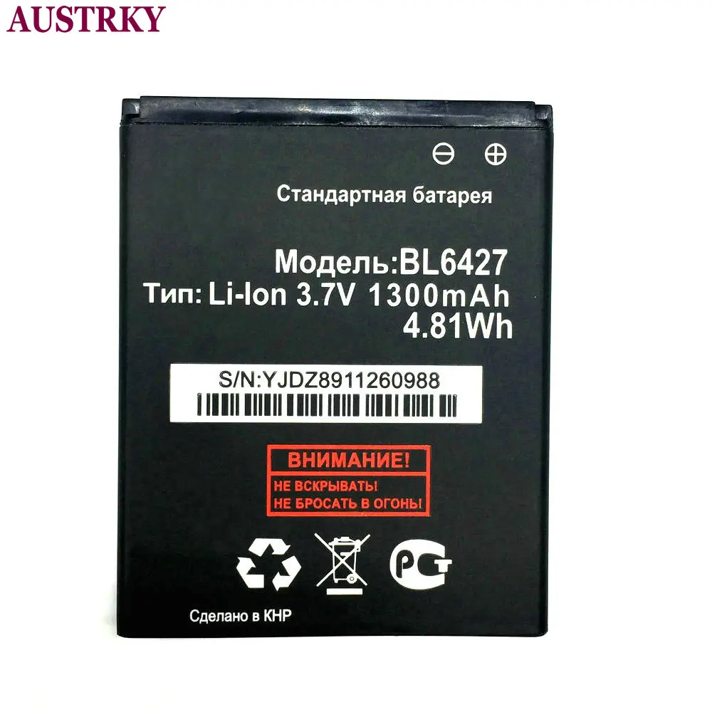 Новый BL6427 1300 мА/ч Батарея для Fly FS407 STRATUS 6 запасные батареи сотового телефона в