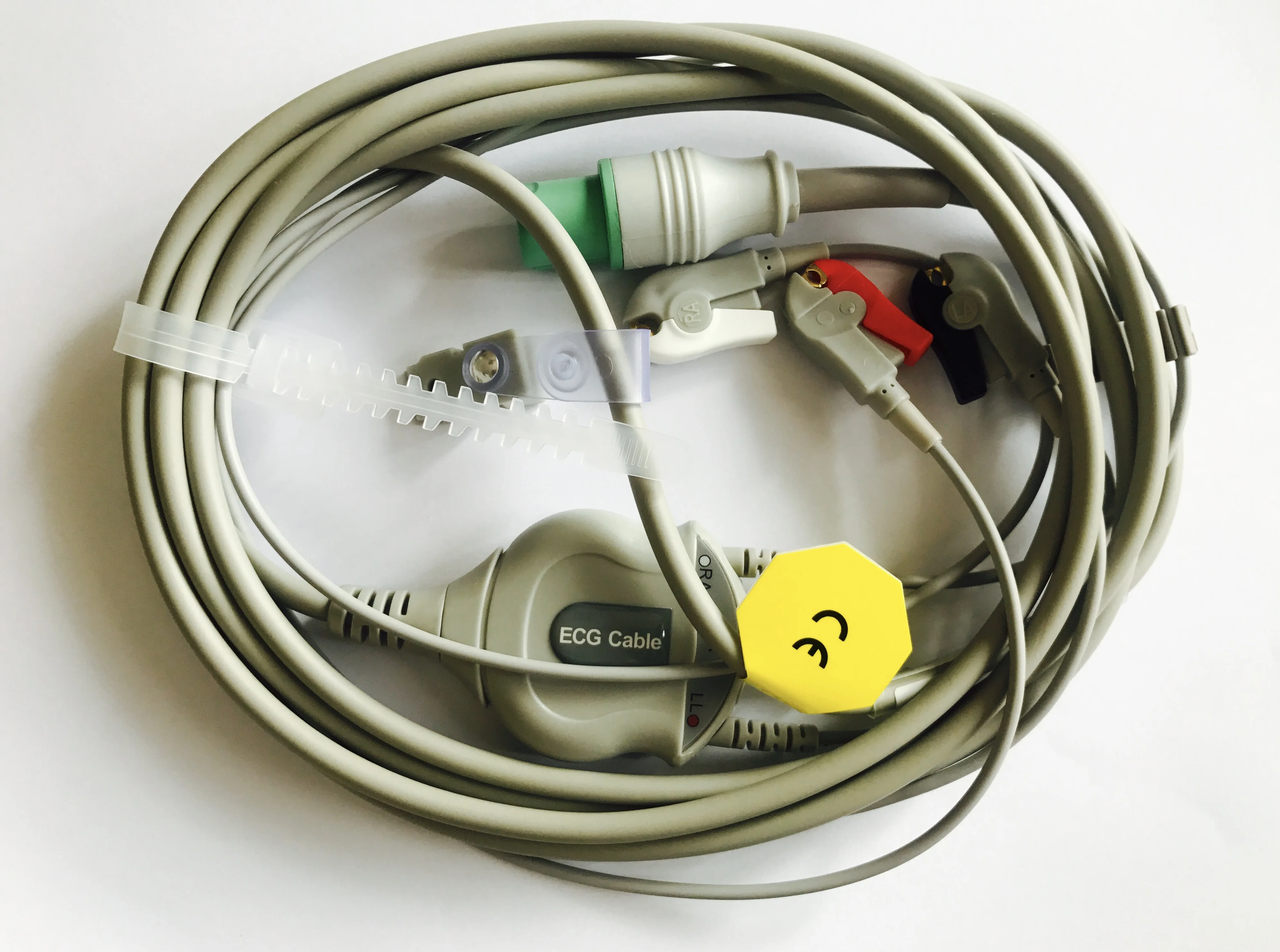 ЭКГ кабель с 3 свинцовыми зажимами для дефибриллятора Cardioserve новый