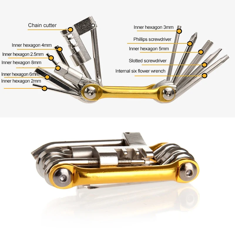 Портативный 11 в 1 набор многофункциональных инструментов для велосипеда ремонта