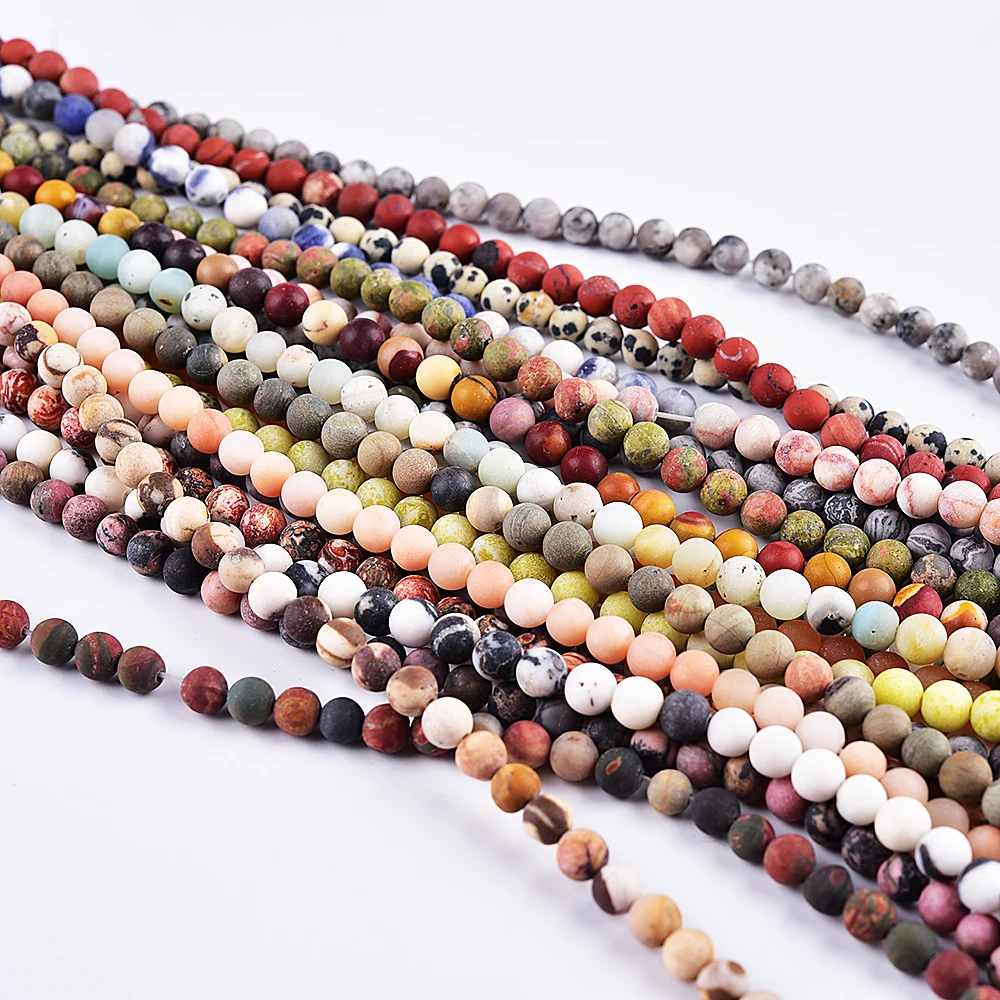 Круглые матовые бусины Asingeloo из натурального камня для изготовления ювелирных