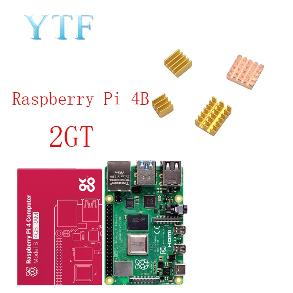 Комплект 2 Новинка, Raspberry Pi 4 Модель B ram 1G 2G 4G 4 core 1,5 Ghz 4K Micro HDMI с радиатором - Комплект: Комплект 2