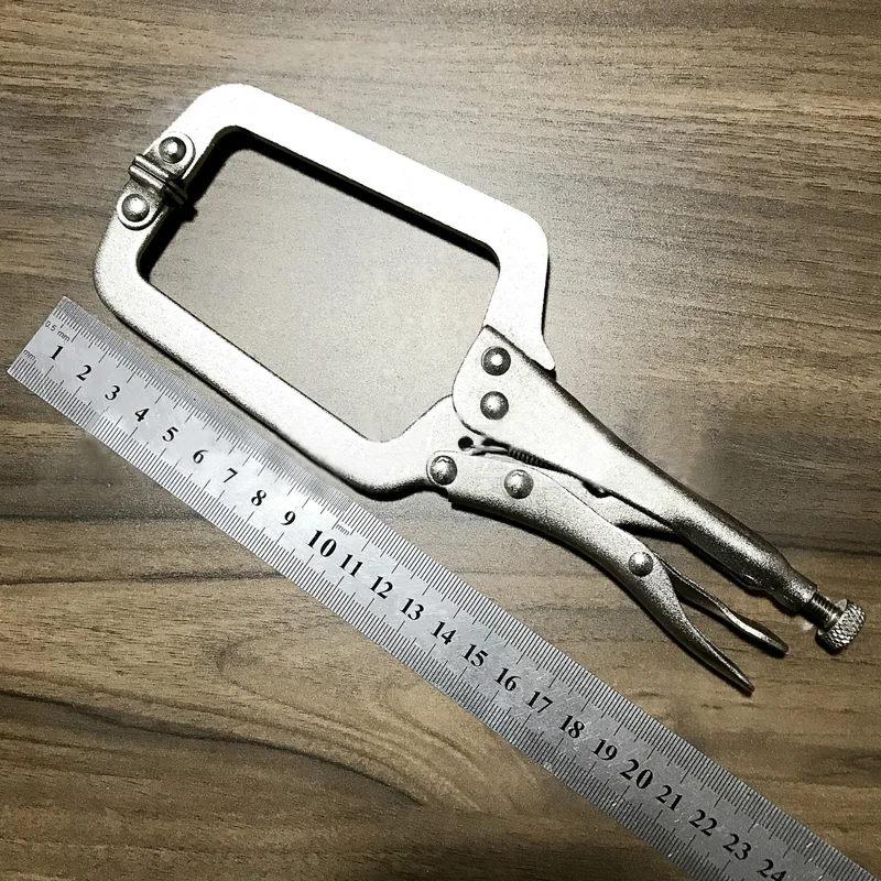 

Steel 9 Locking C-Clamp Pliers With Swivel Knob For Welding Grinding Durable #