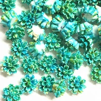 100pcs 1213mm lake blue resin flowers decorations crafts flatback cabochon for scrapbooking diy accessories