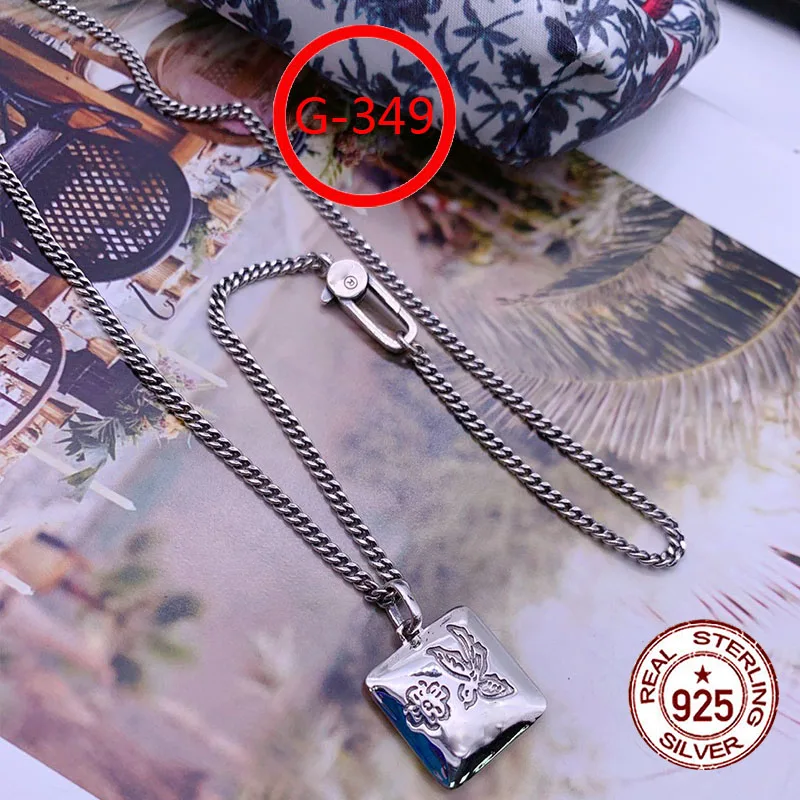 

G349 S925 Sterling Silver Necklace New Brand Couple Square Bird Letter Personality Fashion Style Simple Style Gift Hot Sale