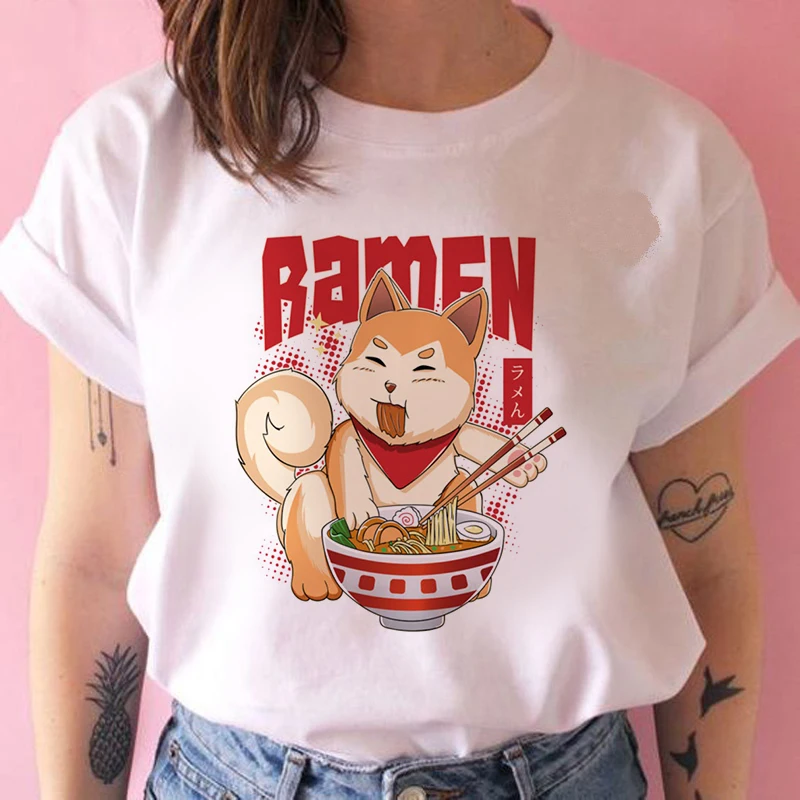 

Shiba Inu Tshirt White Shirt Women Harajuku Casual t shirts Gift 90s Lady Yong Girl Drop Ship Streetwear Graphic Tops Tee