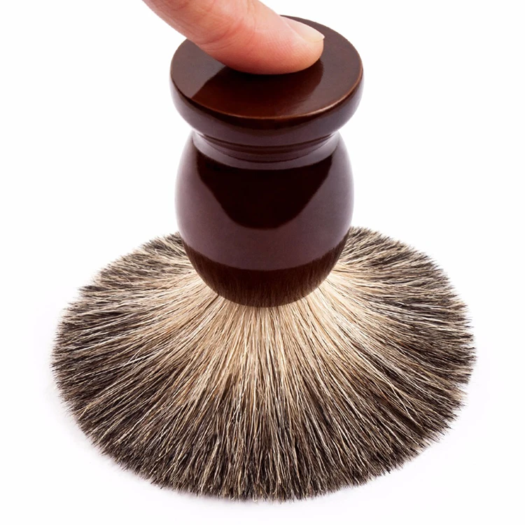 Qshave, Мужская щетка для бритья из чистого барсука, дерево,, для бритвы, двойная, безопасная, прямая, Классическая, безопасная, бритвенная щетка