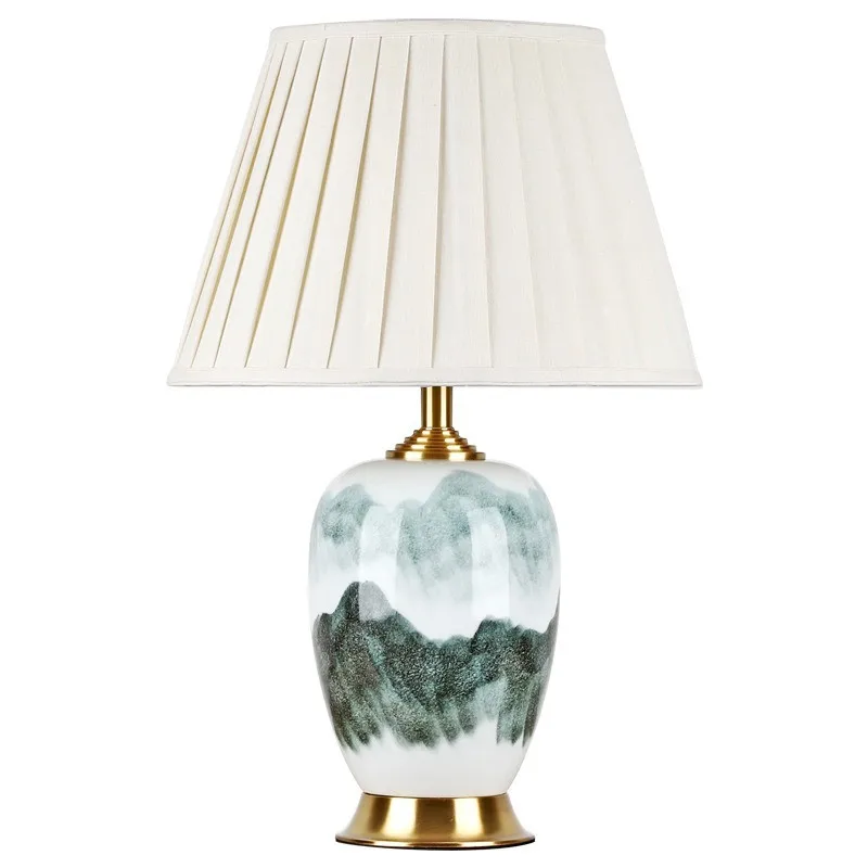 Китайская роспись Керамическая Настольная лампа прикроватная тумбочка